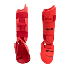 WKF Approved Karate Shin & Instep Guard (Red) - SMAI