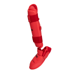 WKF Approved Karate Shin & Instep Guard (Red) - SMAI