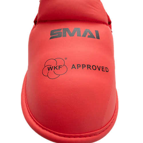 WKF Approved Karate Shin & Instep Guard (Red) - SMAI